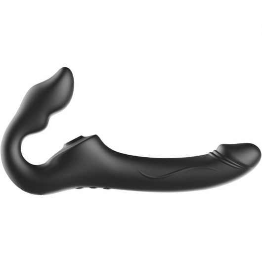 Черный безремневой страпон с 3 моторами - Ibiza - купить с доставкой в Салавате