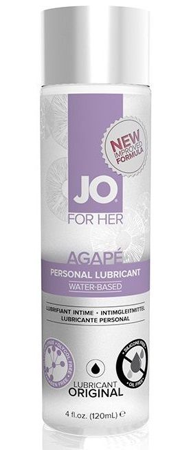 Женский лубрикант на водной основе JO AGAPE LUBRICANT ORIGINAL - 120 мл. - System JO - купить с доставкой в Салавате