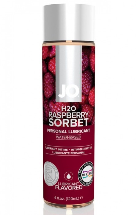 Лубрикант на водной основе с ароматом малины JO Flavored Raspberry Sorbet - 120 мл. - System JO - купить с доставкой в Салавате