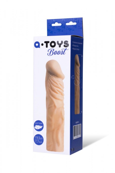 Насадка с ярко выраженной головкой и рельефным стволом - 19 см. - A-toys - в Салавате купить с доставкой