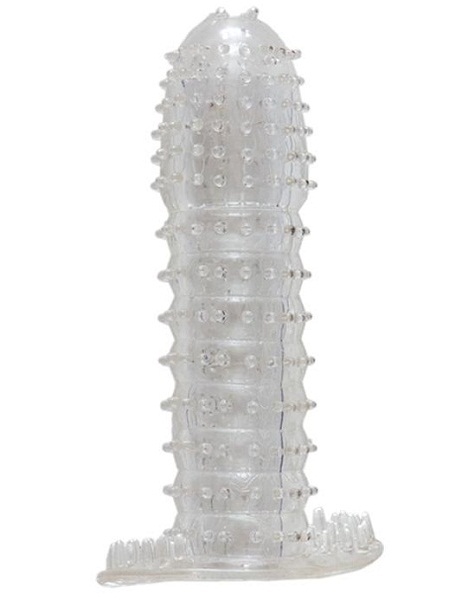 Гелевая прозрачная насадка c шипами - 12 см. - Toyfa Basic - в Салавате купить с доставкой Гелевая прозрачная насадка c шипами - 12 см. - Toyfa Basic - в Салавате купить с доставкой