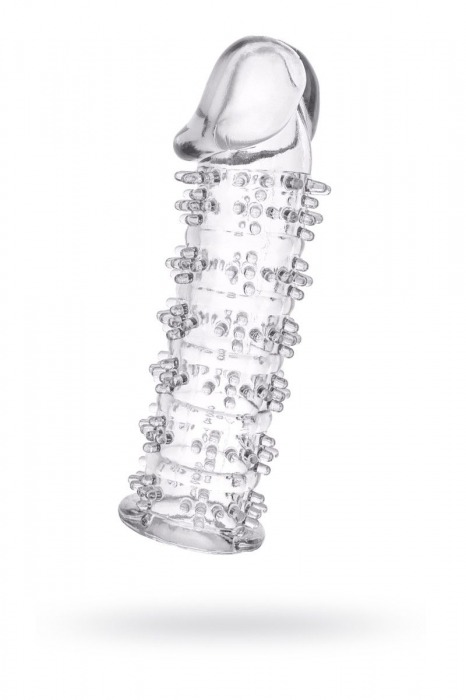 Гелевая прозрачная насадка с шипами - 12 см. - Toyfa Basic - в Салавате купить с доставкой