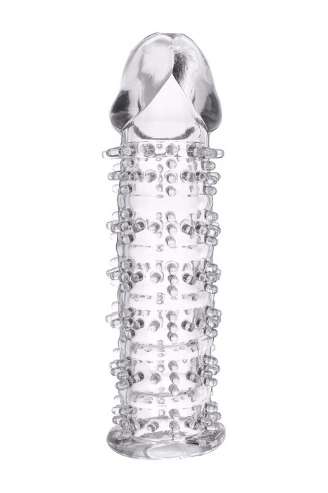 Гелевая прозрачная насадка с шипами - 12 см. - Toyfa Basic - в Салавате купить с доставкой