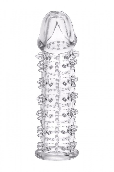 Гелевая прозрачная насадка с шипами - 12 см. - Toyfa Basic - в Салавате купить с доставкой