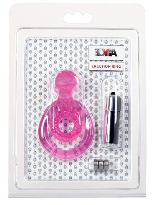 Розовая вибронасадка со стимулятор клитора   Язычок - Toyfa Basic - в Салавате купить с доставкой