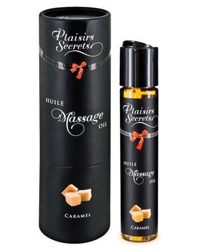 Массажное масло с ароматом карамели Huile de Massage Gourmande Caramel - 59 мл. - Plaisir Secret - купить с доставкой в Салавате