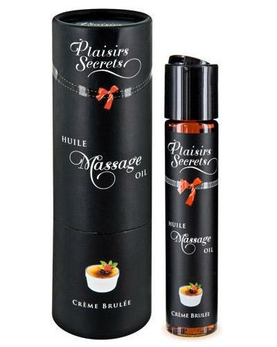 Массажное масло с ароматом крем брюле Huile de Massage Gourmande Creme Brulée - 59 мл. - Plaisir Secret - купить с доставкой в Салавате