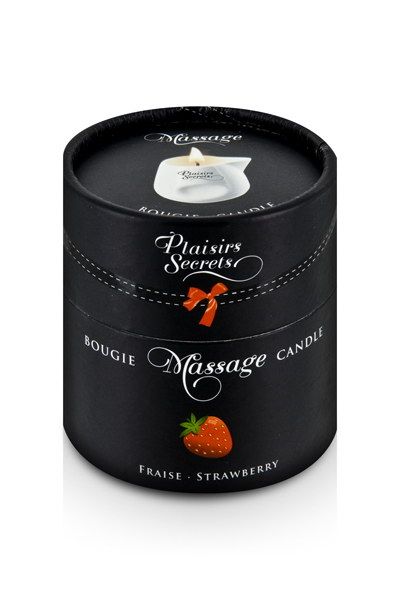 Массажная свеча с ароматом клубники Bougie de Massage Gourmande Fraise - 80 мл. - Plaisir Secret - купить с доставкой в Салавате