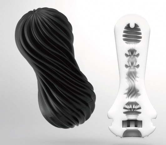 Мастурбатор FLEX Rocky Black с плотным рельефом - Tenga - в Салавате купить с доставкой