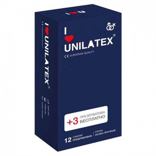 Ультрапрочные презервативы Unilatex Extra Strong - 12 шт. + 3 шт. в подарок - Unilatex - купить с доставкой в Салавате