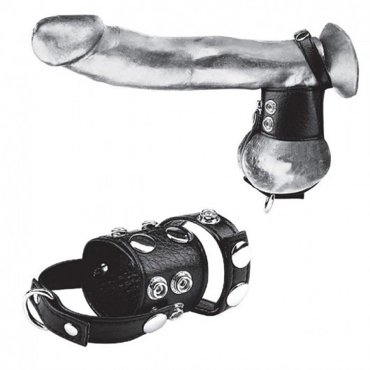 Утяжка на пенис и мошонку Cock Ring With 1.5  Ball Stretcher And Optional Weight Ring - BlueLine - купить с доставкой в Салавате