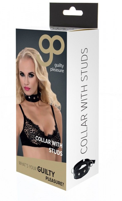 Полиуретановый ошейник с пуклями и D-кольцами Collar with Studs - Blush Novelties - купить с доставкой в Салавате