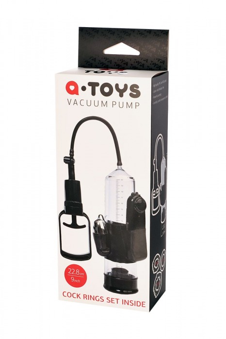 Вакуумная помпа A-toys с вибропулей и эрекционными кольцами - A-toys - в Салавате купить с доставкой