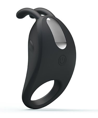 Чёрное эрекционное кольцо с вибрацией Rabbit Vibrator - Baile - в Салавате купить с доставкой