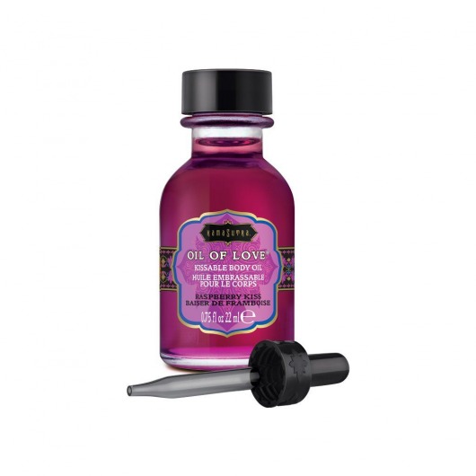 Масло для ласк с ароматом малины Oil of Love Raspberry Kiss - 22 мл. - Kama Sutra - купить с доставкой в Салавате