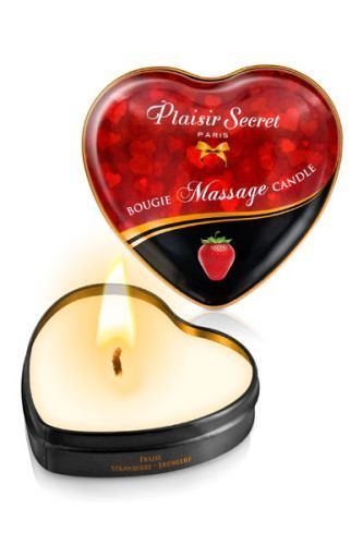 Массажная свеча с ароматом клубники Bougie Massage Candle - 35 мл. - Plaisir Secret - купить с доставкой в Салавате