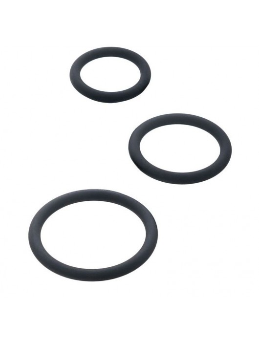 Набор из 3 чёрных эрекционных колец - ToyFa - в Салавате купить с доставкой