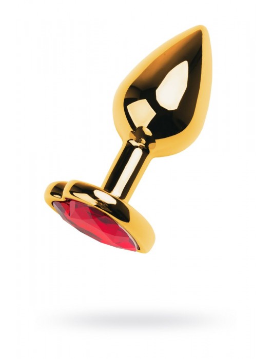 Золотистая анальная пробка с кристаллом-сердцем - 7,5 см. - ToyFa - купить с доставкой в Салавате