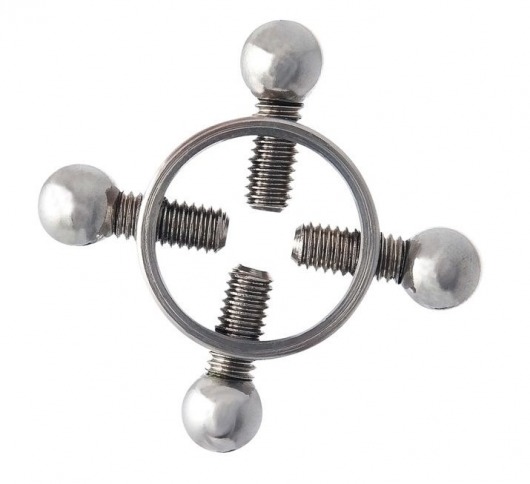 Серебристые зажимы для сосков на винтах - ToyFa - купить с доставкой в Салавате