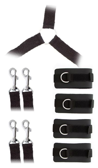 Комплект наручников и поножей LUXURIOUS BED RESTRAINT CUFF SET - Blush Novelties - купить с доставкой в Салавате