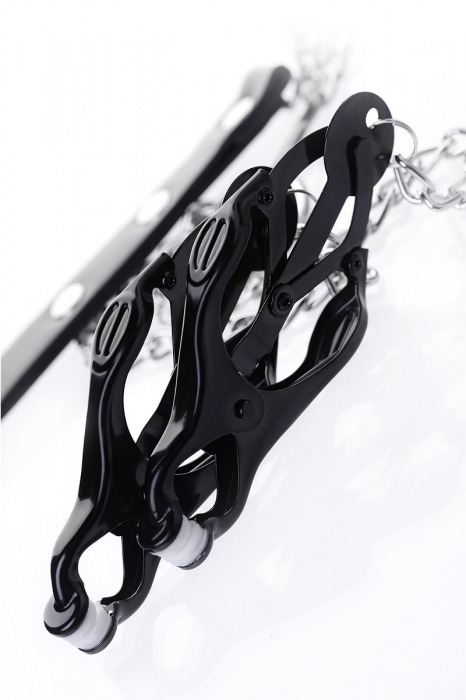 Черно-серебристые зажимы для сосков с кольцом для пениса TOYFA Metal - ToyFa - купить с доставкой в Салавате